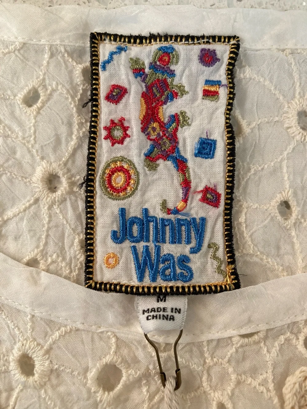 Johnny Was Cream Floral Top - Picture 8 of 9
